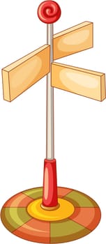 Illustration of a direction board on white background