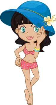 illustration of girl on a white background