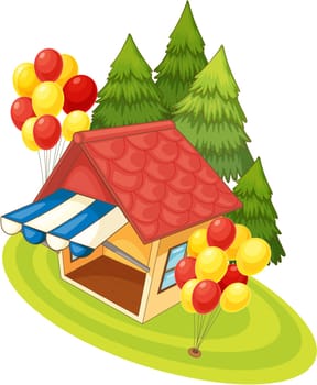 Illustration of a house on white background