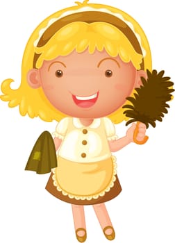 Illustration of a girl on white background