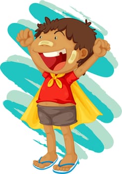 Illustration of a boy on white background