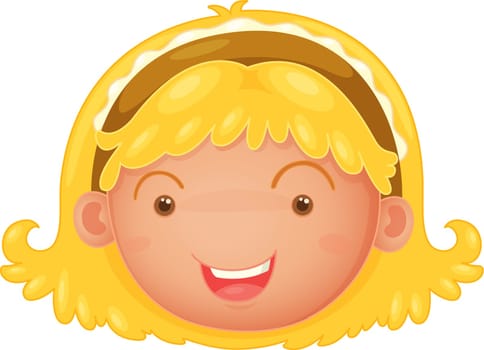 Illustration of a girl on white background
