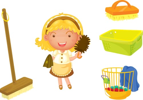illustration of a girl on a white background