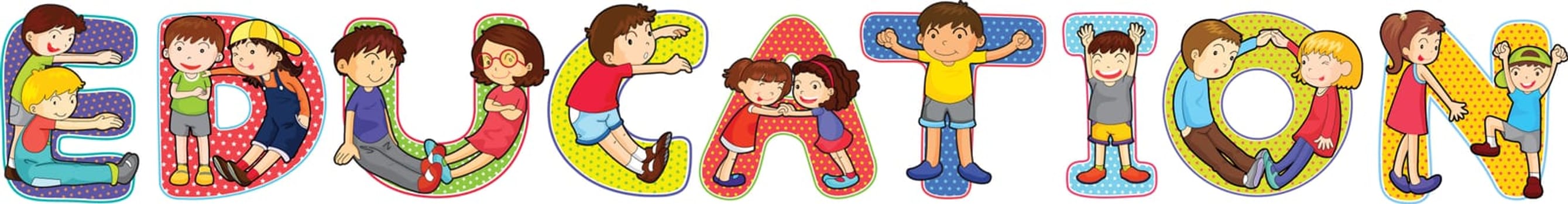 illustration of cartoon alphabets on white