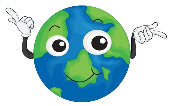 detailed illustration of planet earth on white background