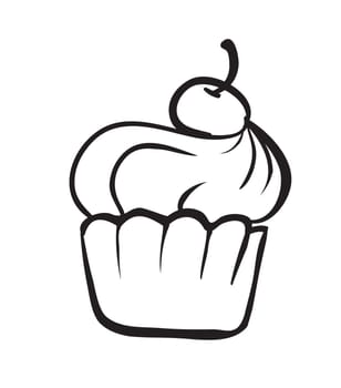 detailed illustration on a cake on a white background