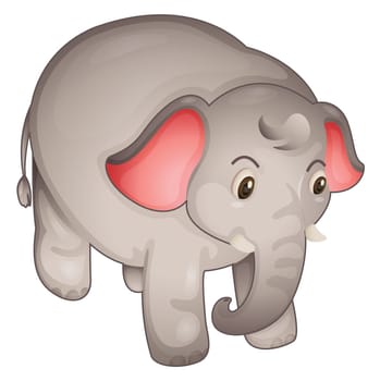Simple elephant on a white background
