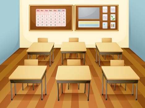 illustration of an empty classroom