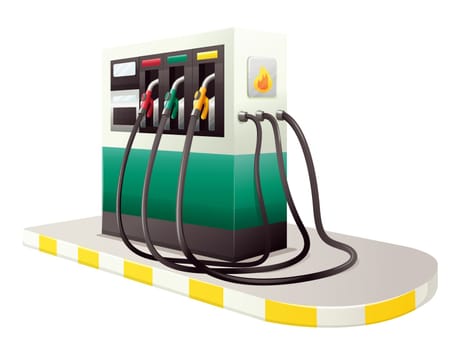 illustration of petrol dispensing unit on a white background