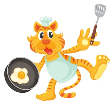 illustration of a tiger in a white background