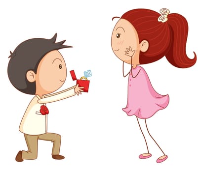 illustration of a a boy and a girl on a white background