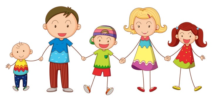 illustration of a family on a white background