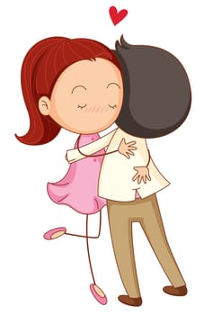 illustration of a a boy and a girl on a white background
