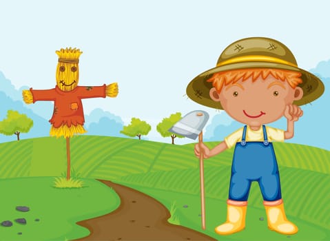 Illustration of a farm boy