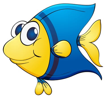 Illustration of a blue tropical fish