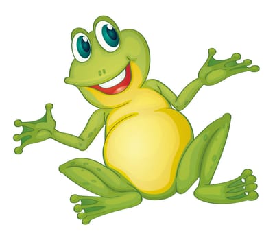 Illustration of isolated cartoon frog