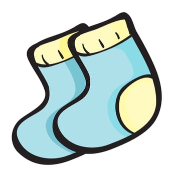 illustration of  blue socks on a white background