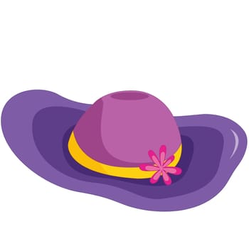 illustratiion of purple hat with flower