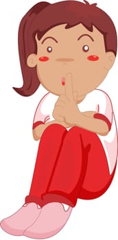 illustratiion of girl asking for quiet