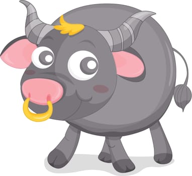 illustration of a bull with a nose ring