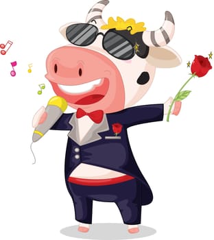 illustration of cow on white backgound