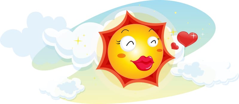 Illustration of sun on white
