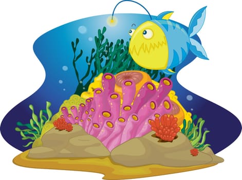illustration of sea grass under water
