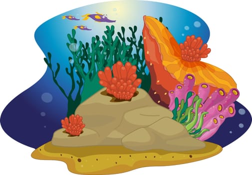 illustration of sea grass under water