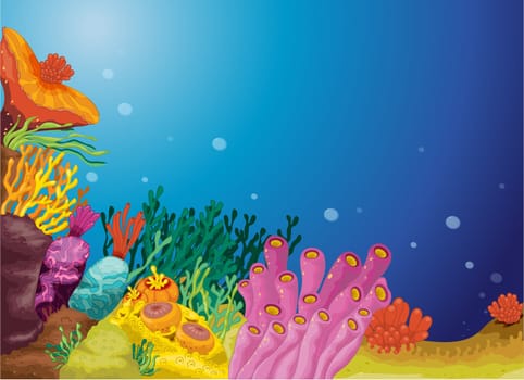 illustration of sea grass under water
