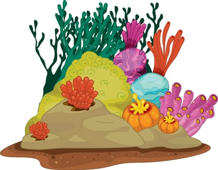 illustration of sea grass under water