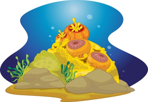 illustration of sea grass under water