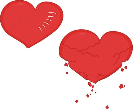 illustration of hearts symbol on white
