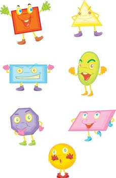 illustration of various shapes on white