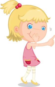 Illustration of a girl on white background