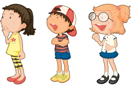 illustration of a kids on a white background