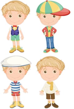 illustration of a boys on a white background