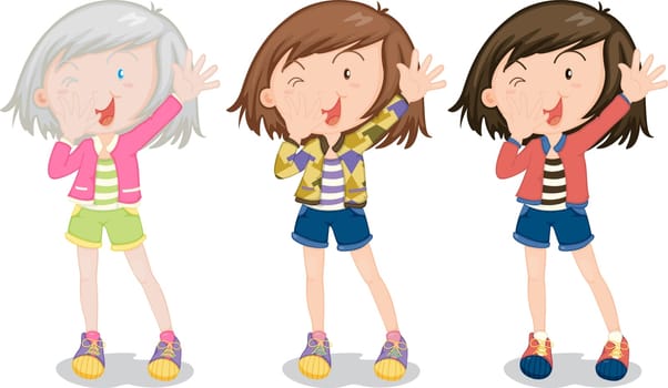 illustration of a girl on a white background