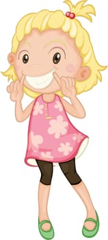 illustration of a girl on a white background