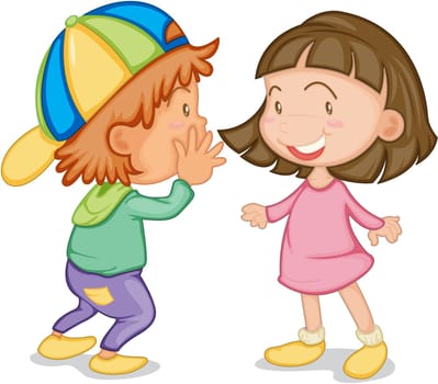 illustration of a kids on a white background