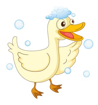 illustration of a yellow bird in the foam