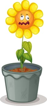 illustration of a flower in the pot