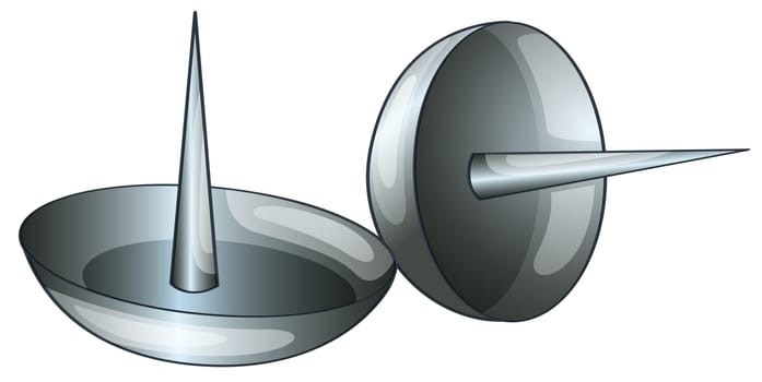 Illustration of 2 thumb tacks