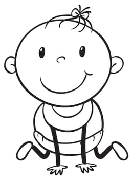 illustration of a baby sketch on a white background