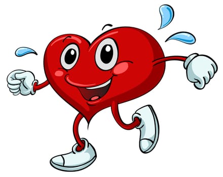 Illustration of a heart exercising