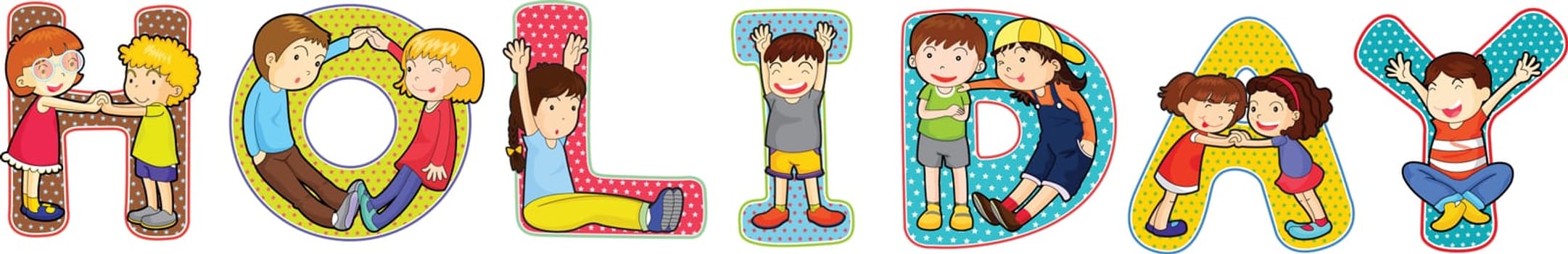 illustration of alphabets on white