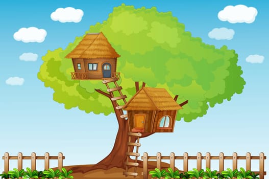 Illustration of a small tree house