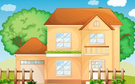 Illustration of a suburban house
