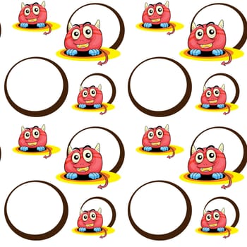 illustration of monsters on a white background