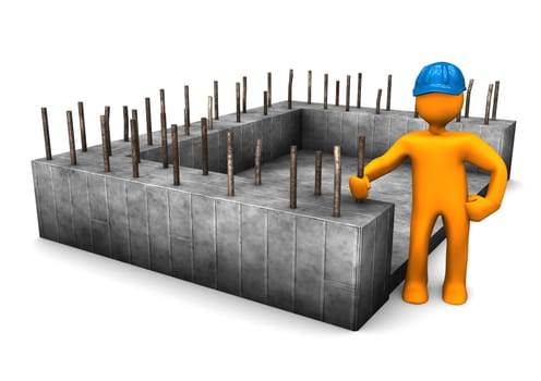 Civil engineer with the foundation of house.