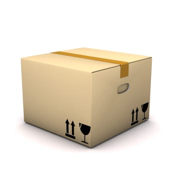 A packing case on the white background.